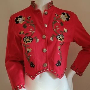 Valencia red embroidered jacket.